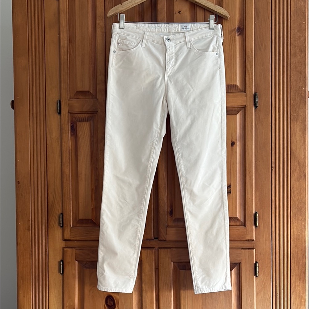 Anthro Velvet AG The Stevie Ankle cream velvet jean
